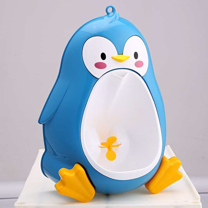 Bébé urinoir bébés garçons pot toilette formation pingouin forme animale enfants enfants support Vertical urinoir infantile garçon Penic pipi: Bleu