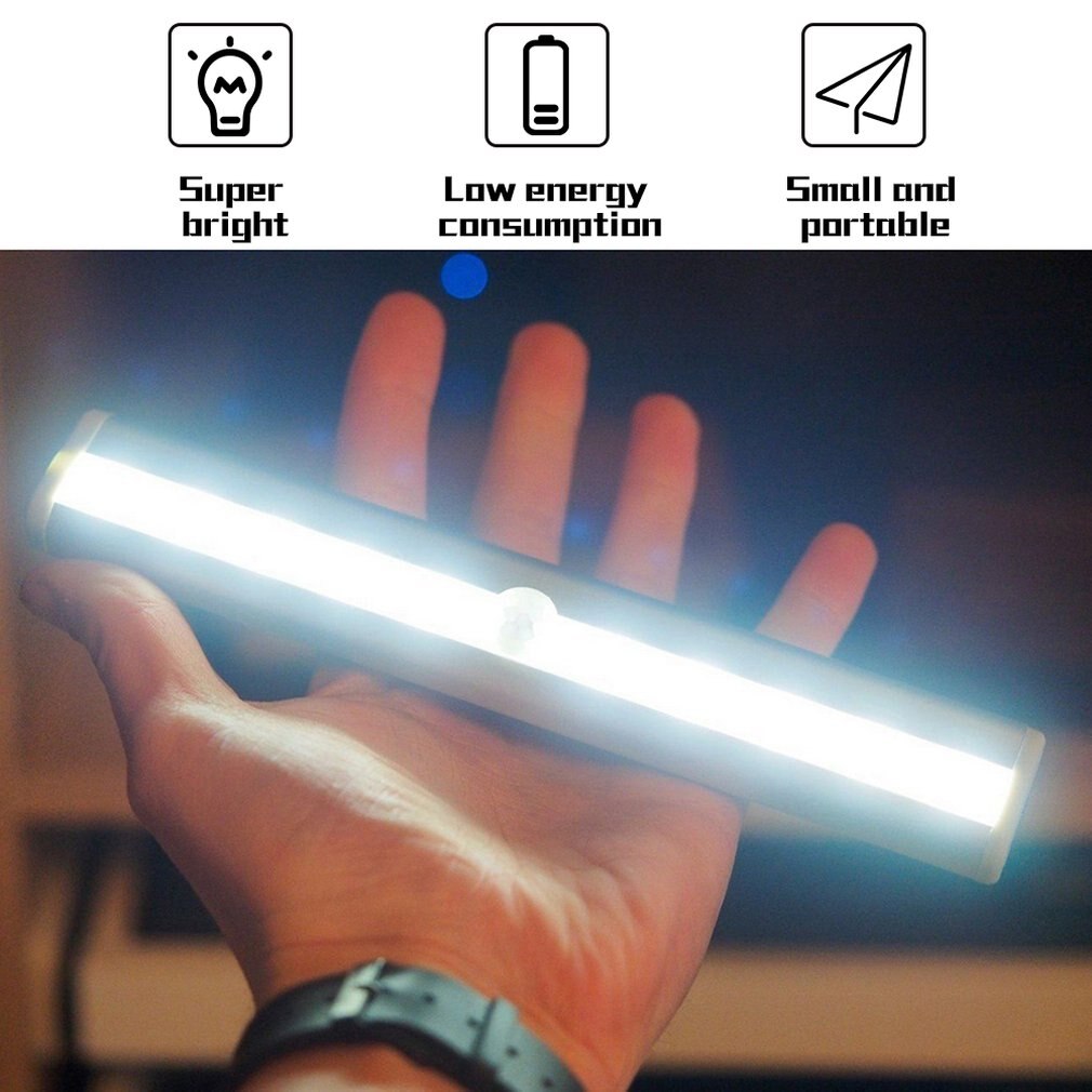 10 LED PIR Motion Sensor Closet Lamp LED Under Cabinet Light Auto On/Off For Kitchen Bedroom Wardrobe Lighting Night Lights