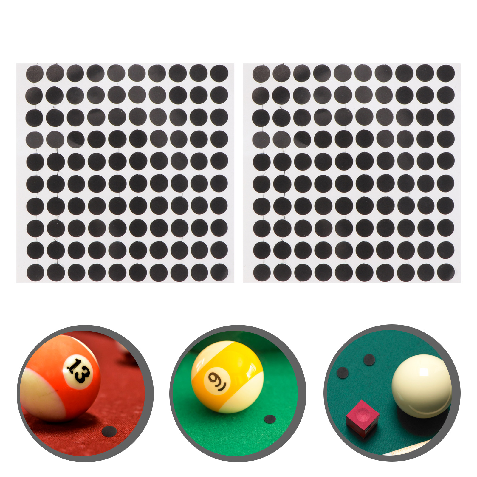 2 Sheets Pool Table Marker Dot Pool Table Black Billiard Black Dot Billiard Marker Sticker for Protection Replace