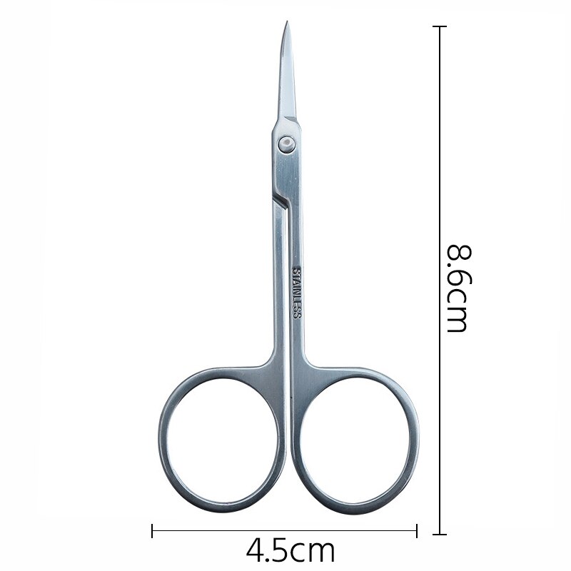 Tijeras de acero inoxidable para cejas, depilación, belleza, maquillaje, removedor de piel muerta de uñas, recortador de pestañas, herramienta de maquillaje