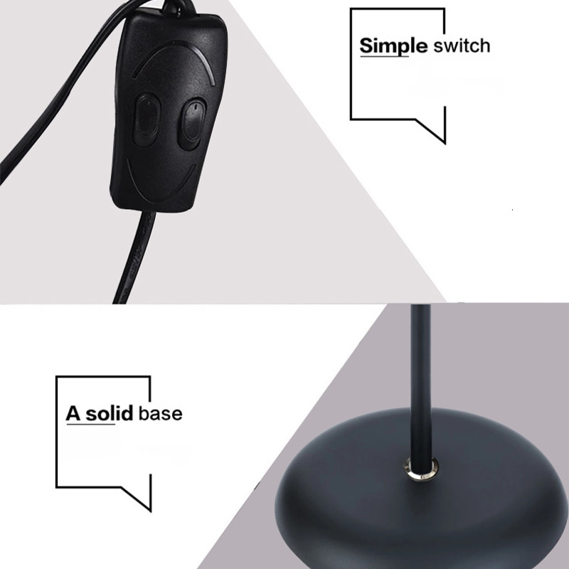 220v moderne indendørs gulvlamper  e27 skruer ind arbejdsværelse soveværelse stue belysning trykknap enkel led dekorativ lampe