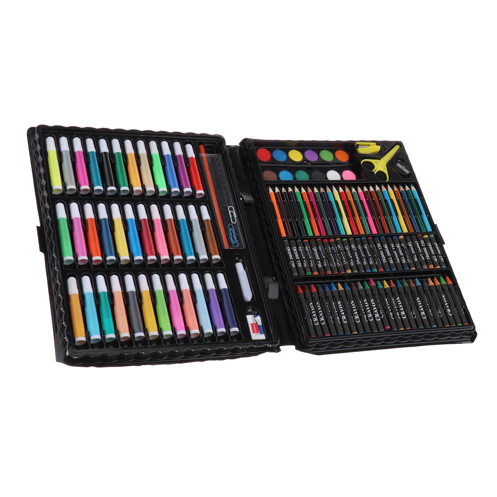 150 Pieces Art Set Drawing Box for Children Colored Pencils Crayons Oil Pasttels