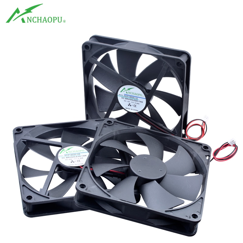 ACP14025 14cm 140mm ventilador 140x140x25mm DC5V 12V 24V 2pin ventilador de refrigeración adecuado para caja de PC fuente de alimentación enrutador inversor