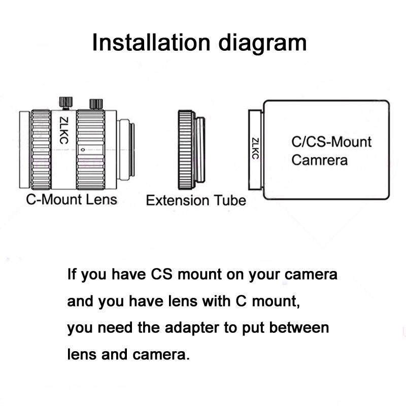 Diameter 25 to 31 Matte Metal C-CS Mount Lens Adapter Converter for Security Camera Macro Ring Industrial Camera Extension Tube