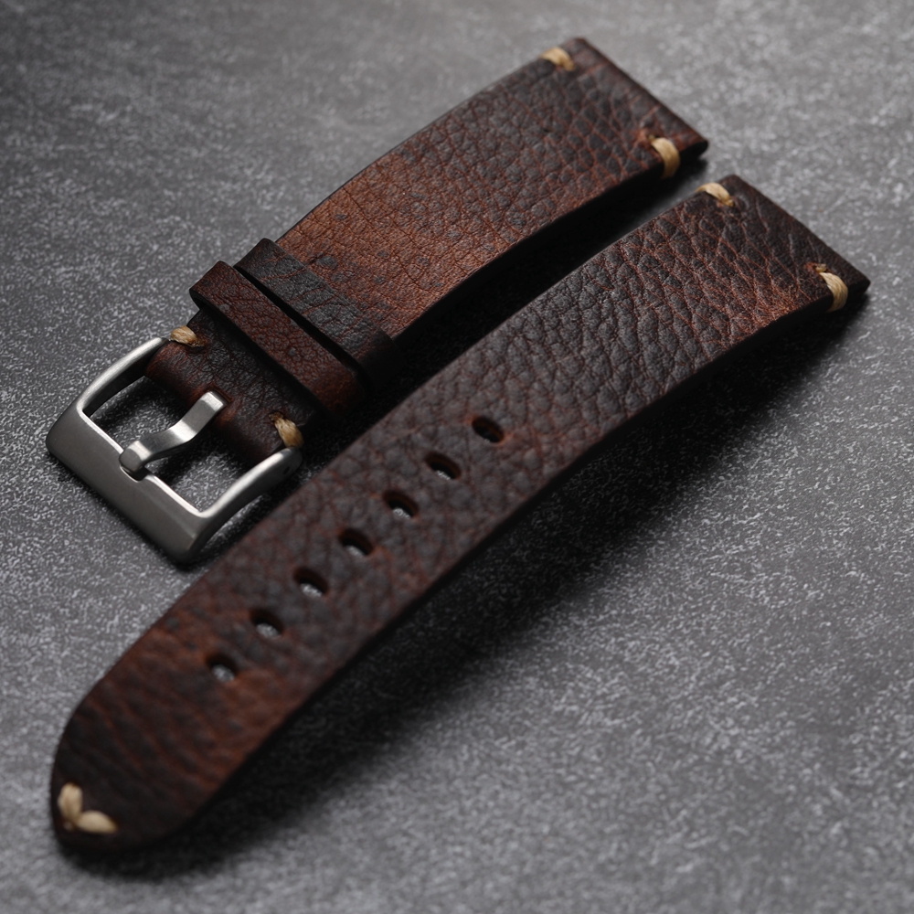 Handgefertigtes Kopf-Rindslederarmband, 18, 19, 20, 21, 22 mm, gealtertes Herren-Jahrgang-Armbinde aus italienischem Echtleder, weich