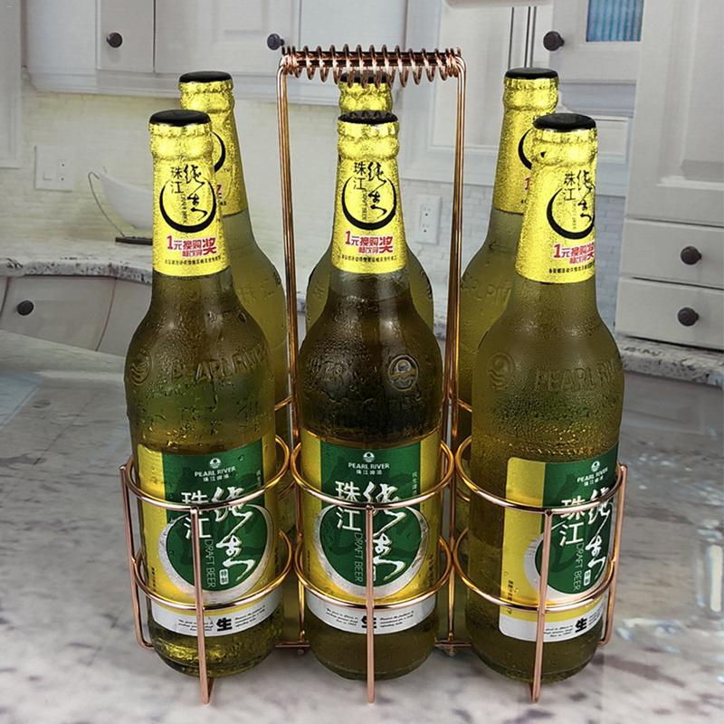 Beer Crate Bottle Carrier Also For Cans Beer Metal Storage Rack With Handle Bar Accessories Camping Supplies