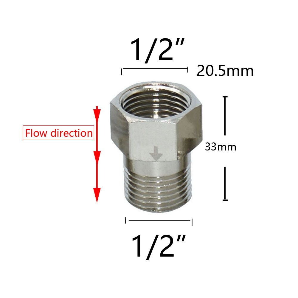 1/2" 3/4 Inch Thread Check Valve Connector Brass Copper Bathroom Water Heater Toilet Connector Coupler One-way Joint Adapter: B