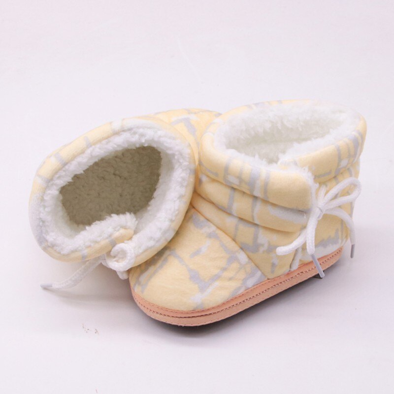 neugeborenen Baby Schuhe Winter Kleinkind Drucken Erste Wanderer Baby Jungen Pelz Schnee Komfort Warme Stiefel Für Mädchen