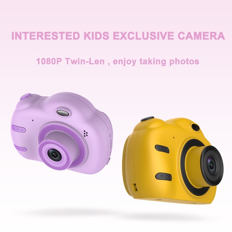 children's mini digital camera 1800W front and rear camera 2.4 inch cartoon cute camera outdoor photography kids camera