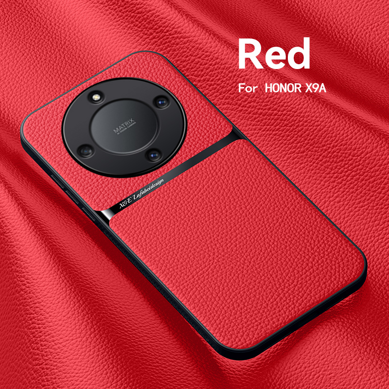 Luxus-lederhülle mit metallplatte für honor  x9a  x9a honor x 9a x 9 a, 6.67 " magnetische autohalterung: verrotten