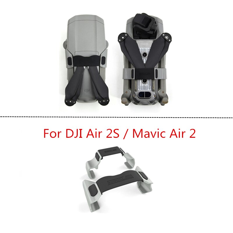 Til dji air 2s mavic air 2 landingsstel dronetilbehør udtrækkelig glidebakke med benbeskytter reservedele stativ combo kit: Propelholder