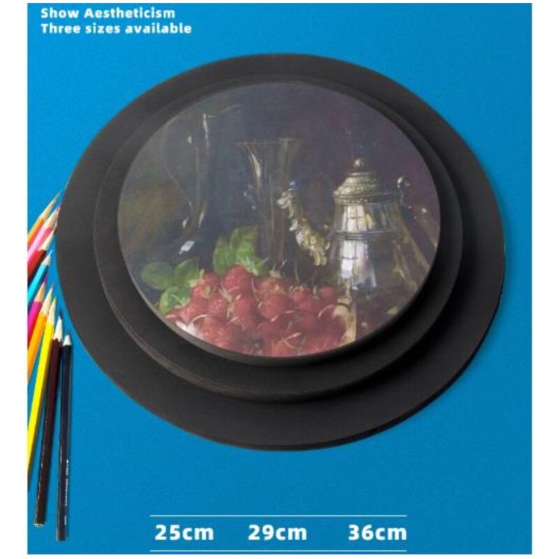 til maling av gjør-det-selv-kort 50 stk/parti sirkel runde kort 25 29cm 36 kraftpapir 250 gsm gjør-det-selv melding modell bryllupsfest: Svart farge / diameter 25cm