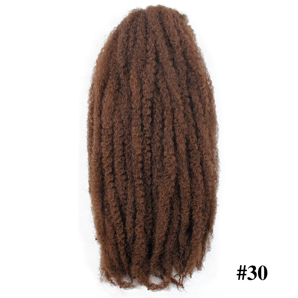 Marley fletninger hæklet ombre afro kinky twist hår syntetisk fletning hår hæklet fletninger hair extensions: #30