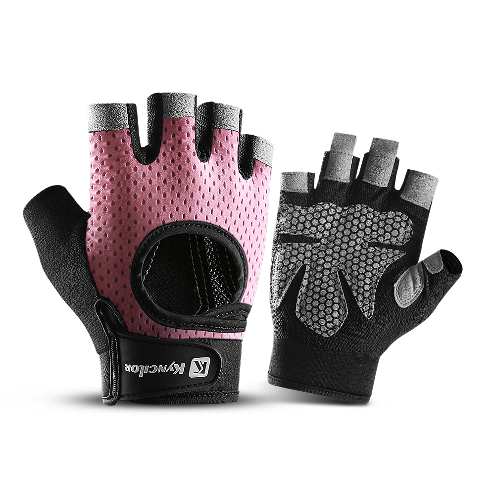 Guantes de medio dedo para gimnasio, Fitness, antideslizantes, con almohadilla de Gel para hombres y mujeres, guantes sin dedos para gimnasio y ciclismo, accesorios para bicicleta