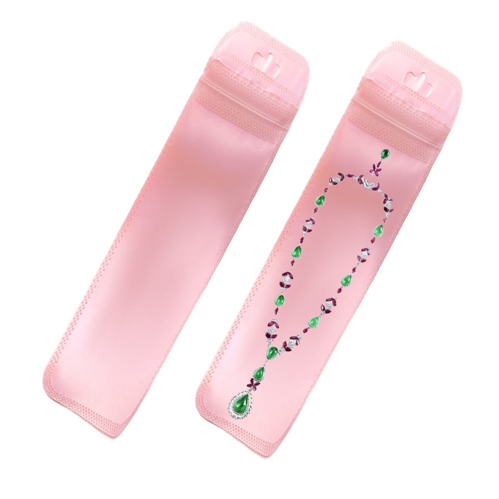 50 Uds. Bolsas holográficas largas de color rosa, bonita bolsa Ziplock para collar, joyería, delineador de ojos, bolígrafos, almacenamiento de embalaje de exhibición para pequeñas empresas