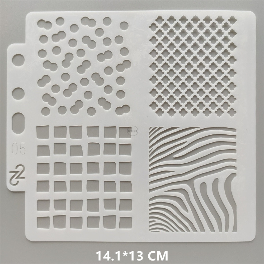 (26 stilarter) geometri grafik stencils maling prægning gør-det-selv scrapbooking materiale kort skabeloner papir album håndværk: Rød