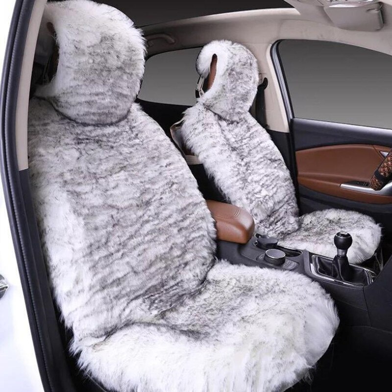 1Pc Bont Schapenvacht Auto Stoelhoezen, Universele Wol Auto Zitkussen, winter Warm Auto Voorstoel Cover Australië Imitatie Wol