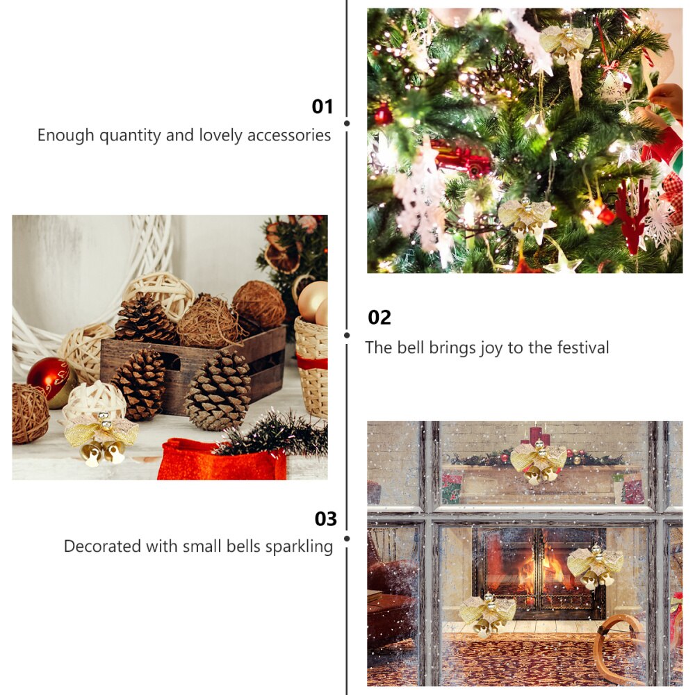 6 stuks kerststof strikken mini kerstboomstrikken kerststrikdecoratie