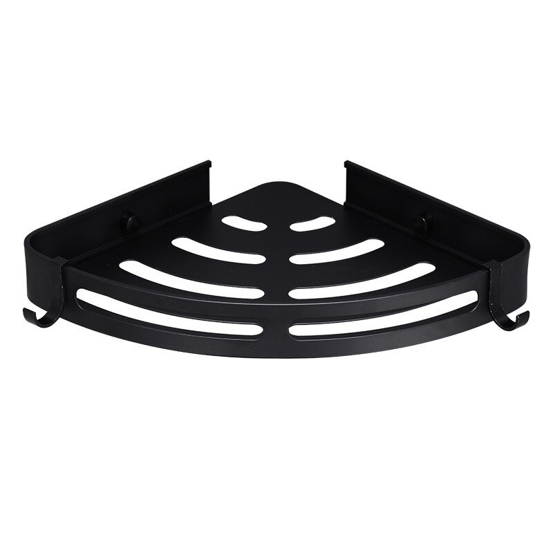 Étagère d'angle murale en aluminium noir, pour salle de bain, douche, bain, porte-shampoing, panier, étagère d'angle