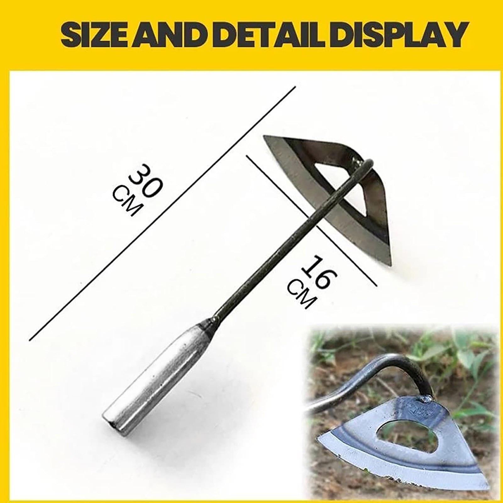 Hand Hoe Lightweight Hand-held Hardened Hollow Hoe Garden Edger Weeder Sharp Gardening Weeding Tool for Backyard Weeding Plant