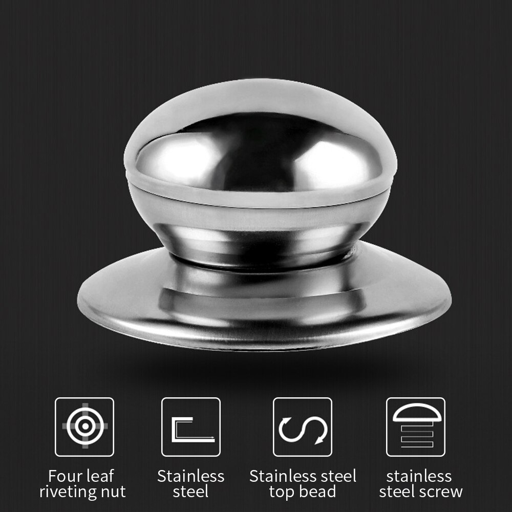Udskifteligt rustfrit stål pande gryde glas låg låg greb håndtag håndgreb køkken værktøj køkkengrej køkken gadget sæt