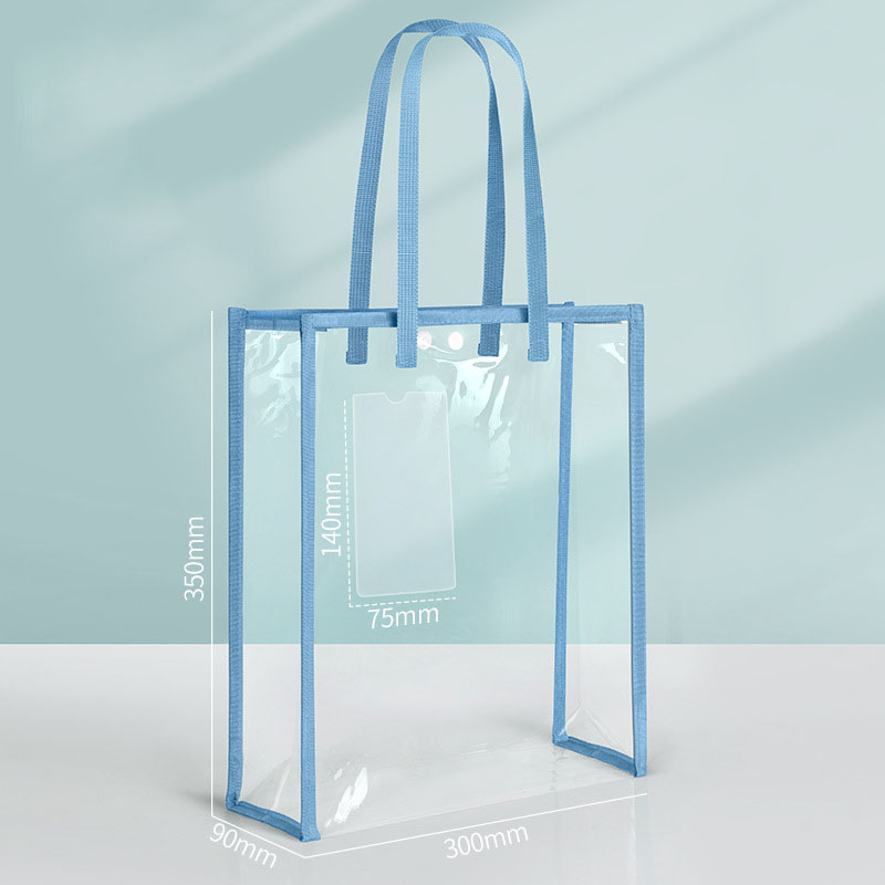 Carpeta de mano impermeable transparente portátil de gran capacidad, bolsillo para archivos autoadhesivo, suministros de oficina: Violeta