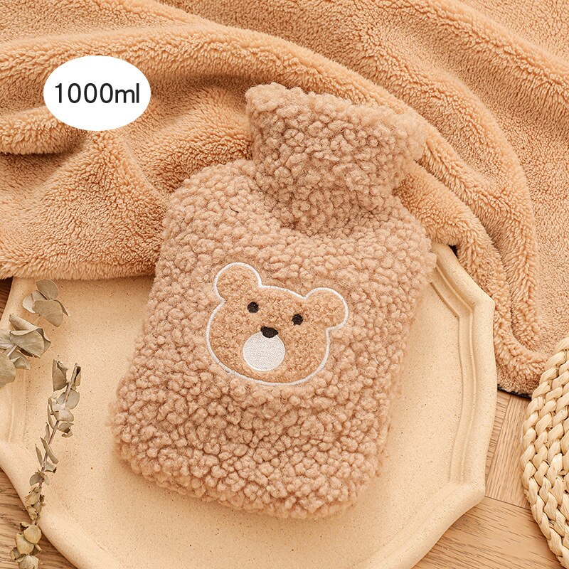 1000Ml Leuke Water Flessen Met Soft Cover Draagbare Winter Warm Water Fles Handwarmer Meisjes Hand Voeten Warmte jug: 1000ML A1
