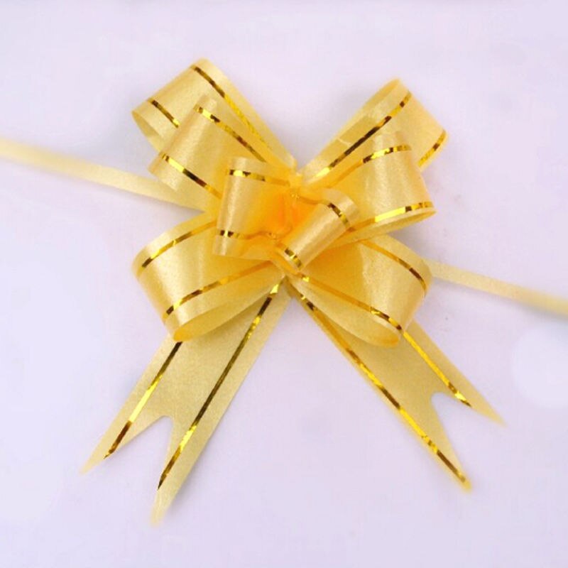 Paquete de 10 unidades de Mini moños de flores de Listón, con lazo, decoración de boda artesanal