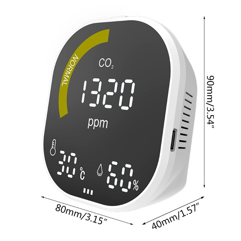 Air Monitor CO2 Detector |NDIR Infrared Sensor Temperature &amp; Humidity Tester Auto-Calibration CO2 Monitor