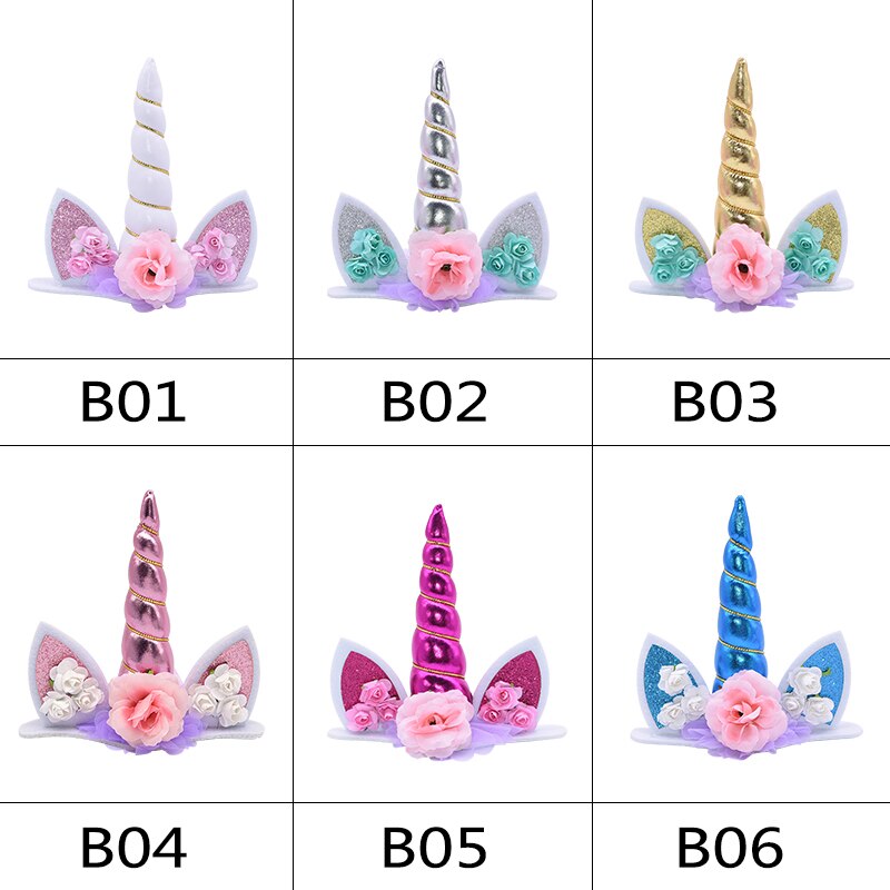 Décoration de gâteau licorne corne de licorne | Fournitures de gâteau de fête d'anniversaire, manuels de fête pour enfants, décor de gâteau de réception pour bébé