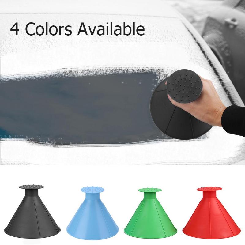 Auto Car Magic Window Windshield Car Ice Scraper Shaped Funnel Snow Remover Deicer Cone Deicing Tool Scraping ONE Round