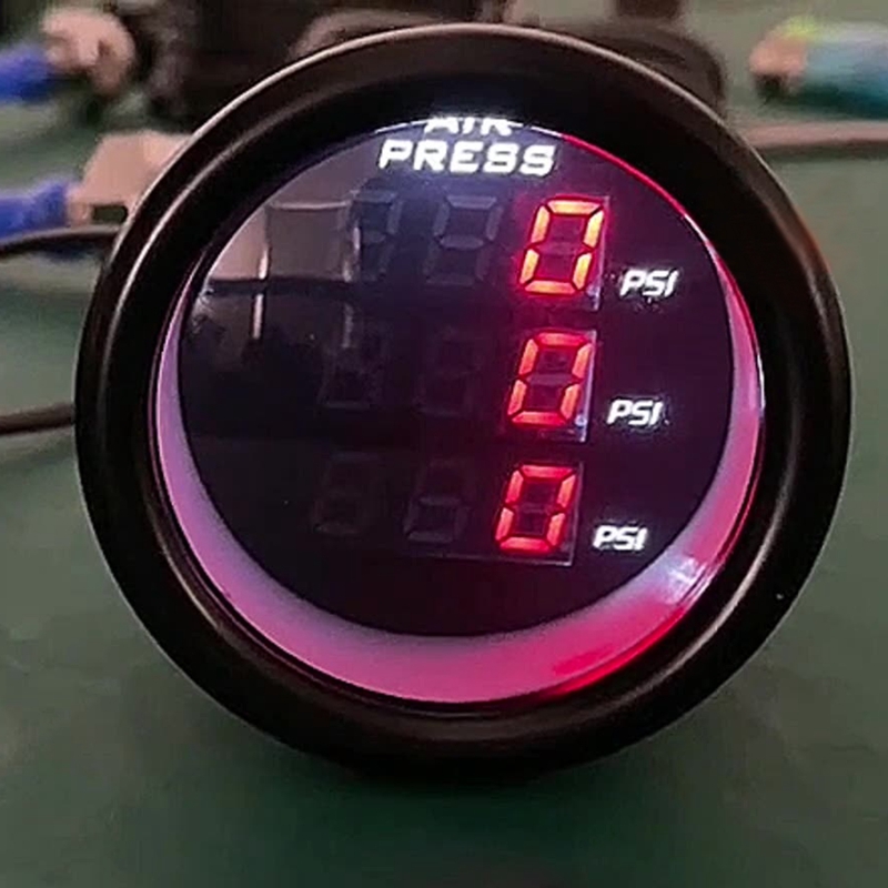 Three-Display Air Pressure Gauge PSI Air Suspension with 3Pieces 1/8NPT Electrical Sensors