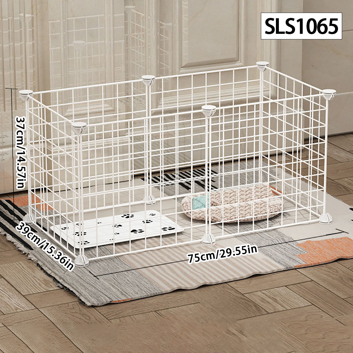 Stylo pour chien clôture intérieure petit chien moyen Teddy maison isolation porte clôture garde-corps pour animaux de compagnie chat cage lapin cage: WHITE
