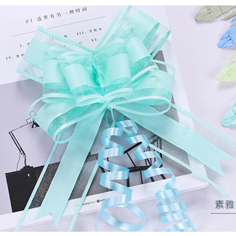 10/20 Pcs Sneeuw Garen Pull Boog Lint Grote Auto Boog Voor Auto Verjaardag Kerstcadeaus Decoratie Lint bruiloft Pull Bloem: L / Licht Geel