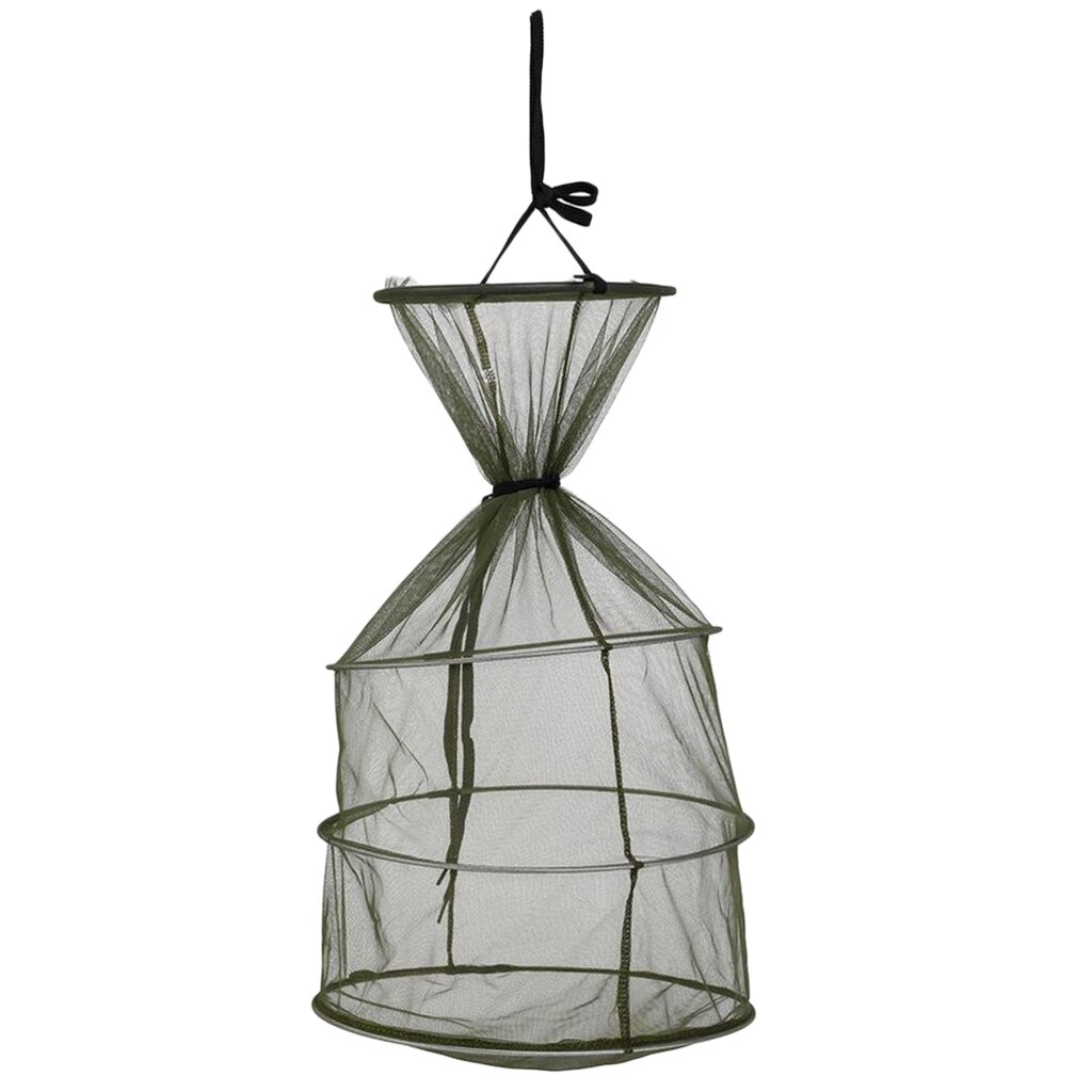 Folded Fishing Net Trap for Shrimp Carp Crayfish Crab Baits Mesh Trap Green