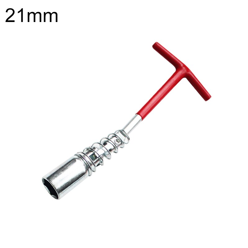 Spark Plug Wrench Spark Plug Removal And Installation Tool 14/16/21mm T-shaped Candle Key With Hinge And Rubber Band ^*: 21 short