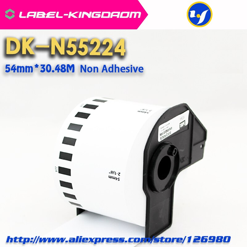 10 Refill Rolls Generieke DK-N55224 Label Niet-klevende 54mm * 30.48M Continu Compatibel voor Brother Label Printer DK-N5224