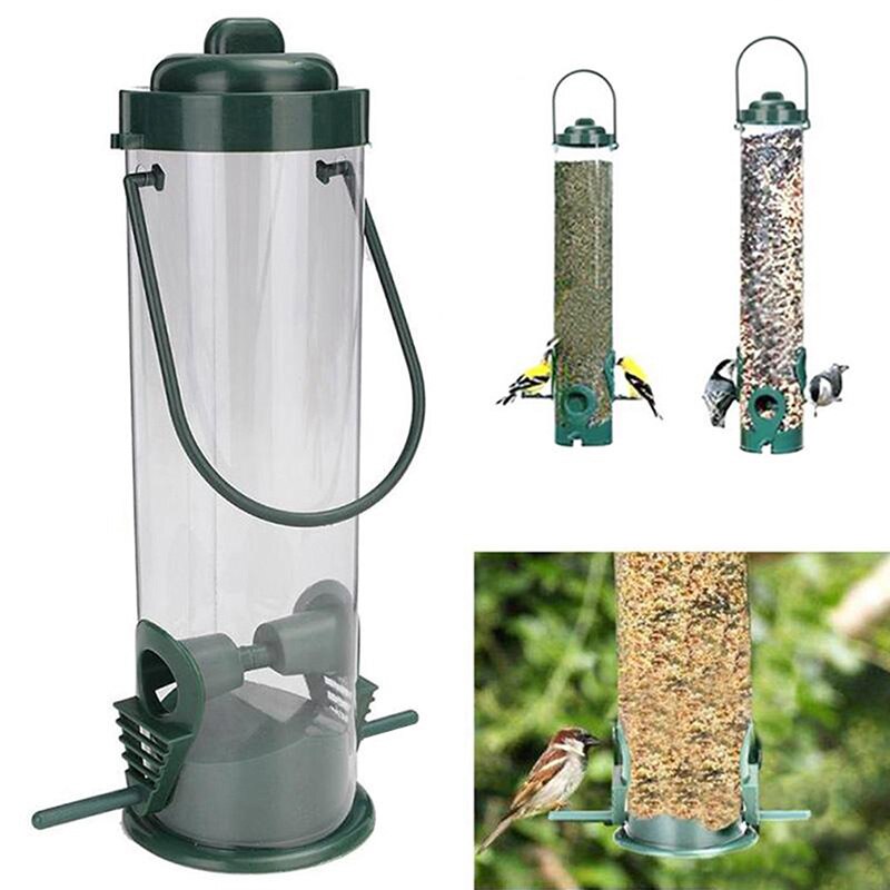 Kæledyr feeder fugle foderautomater foderstation hængende have fugle mad dispenser feedere udendørs plast træ haven dekoration