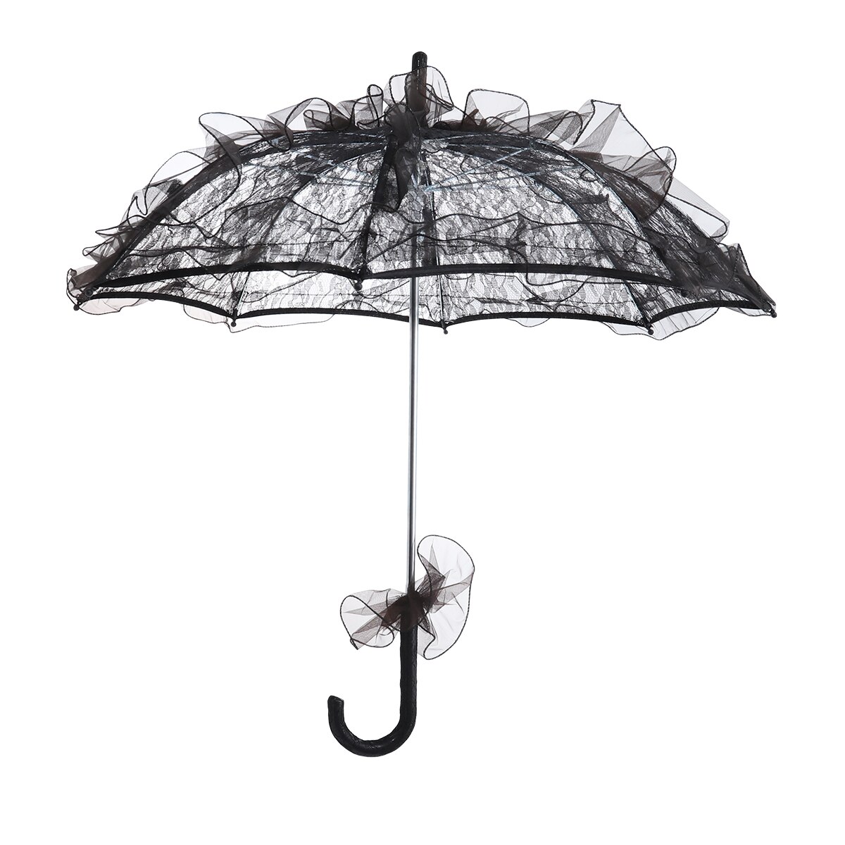 Stijlvolle Western Style Paraplu Kant Fleur Parasol Decoratie Bruiloft Bruid Paraplu: Black 56 x 58