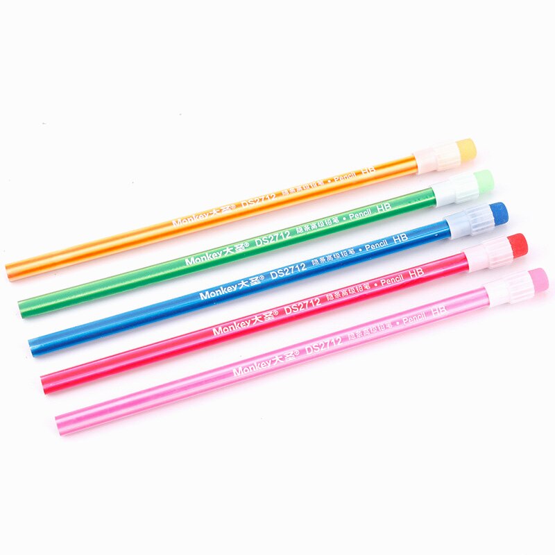 Lote de lápices de madera de 100 Uds., lápices con goma de color caramelo, material de escritura para oficina escolar para niños bonitos, lápiz coreano de grafito