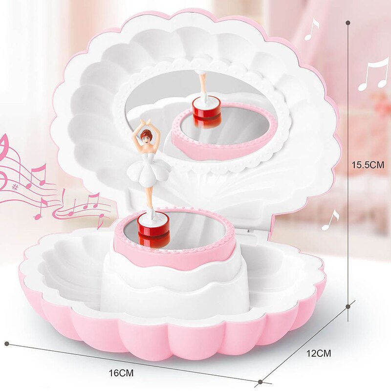 Caja musical bailarina, joyero, de cumpleaños para novia, decoración del hogar, adornos navideños para el hogar rosa claro