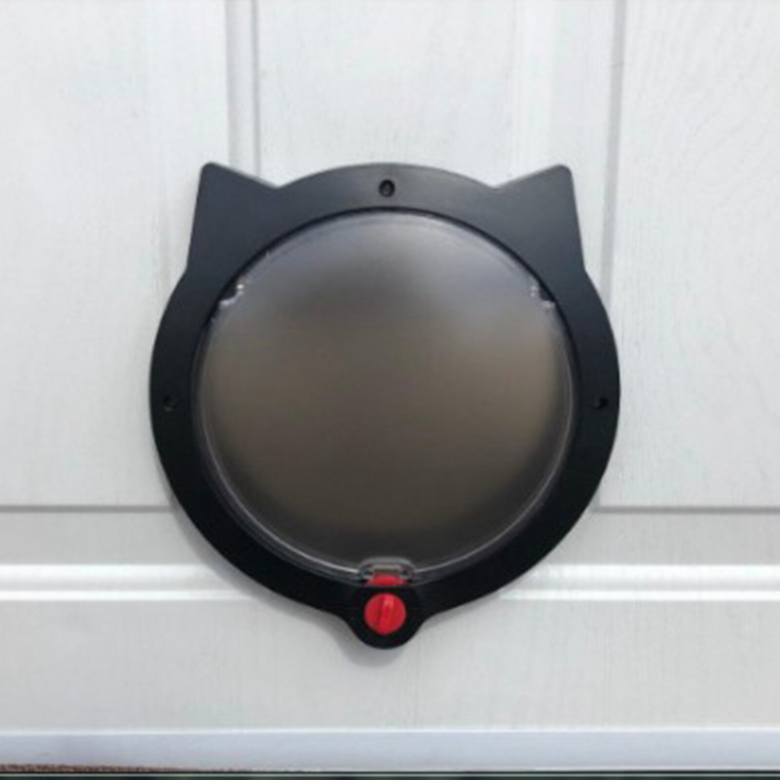 Cat Door for Pets with 4 Way Locking Cat Flap for Interior Doors & Exterior Doors Wall/Hidden Cat Litter Box: Black