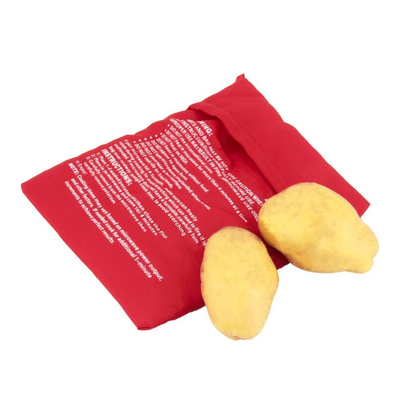 Bolsa roja lavable para cocinar Patatas al horno, accesorios de cocina para microondas, rápido, 4 patatas a la vez, 1 ud.
