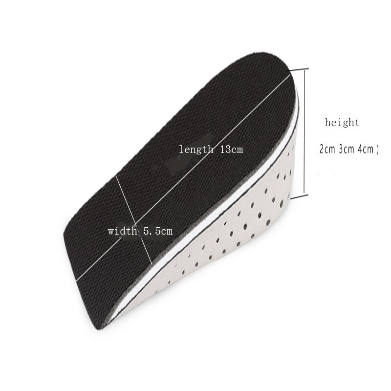 Semelle intérieure respirante rehaussant les chaussures de sport à insertion de talon coussin unisexe 2-4 cm de hauteur augmentant les semelles intérieures
