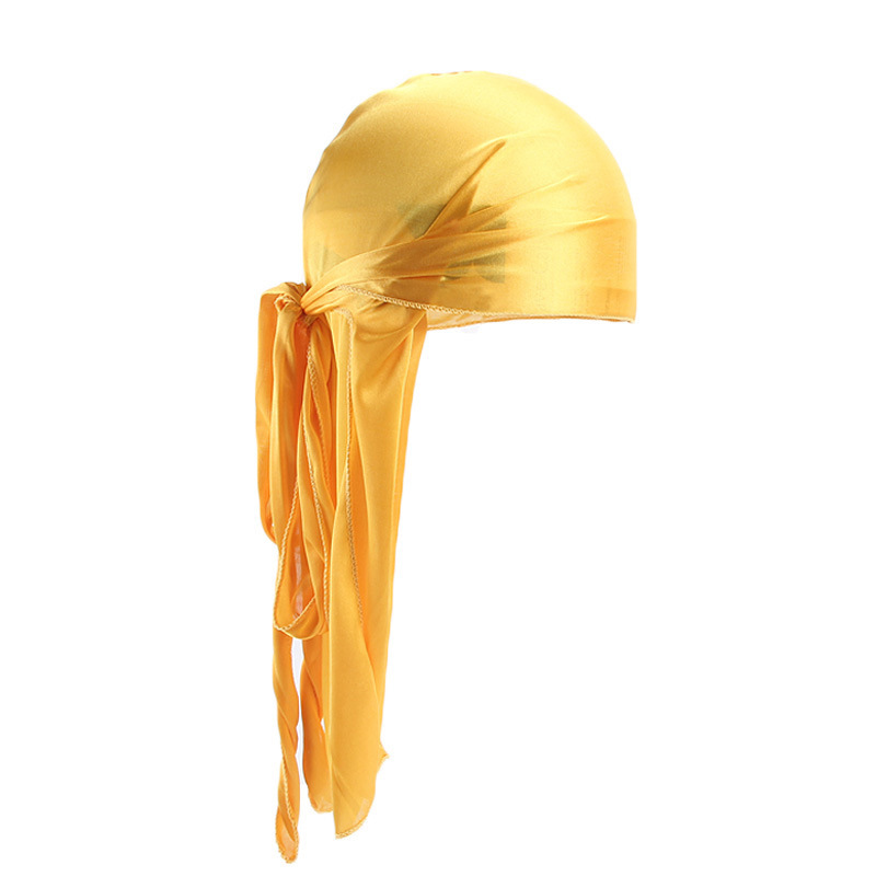 Cola larga Unisex adulto satén Doo trapo Durag pañuelos gorra sombrero de pirata turbante hombres Hip Hop diadema motorista diadema mujeres sombreros: Gris