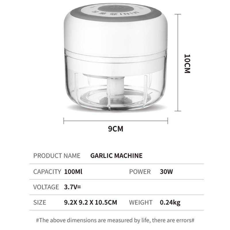 Electric Garlic Mash Machine Food Chopper Processor Vegetable Slicer Dicer Mincer to Chop Fruits Herbs Onions Garlics Blender