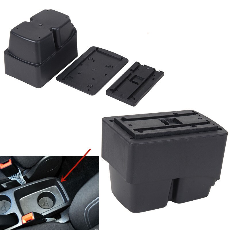 Armrest Box for Ford Fiesta Kaptur Leather Arm Rest Center Console Storage USB Car Accessory: Base Only