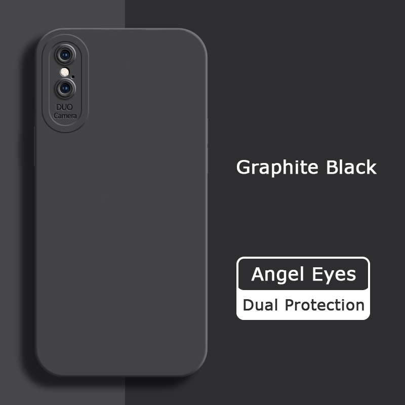 Angel eyes flydende silikone cover til iphone x xr xs max blødt, kameravenligt, stødsikkert telefoncover, iphone xr xs max taske: Bomuldsstof / Grå