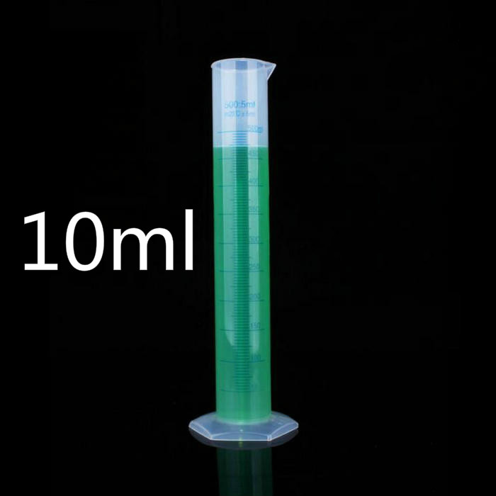 10 Ml 2 Stuks Transparante Plastic Chemie Cilinder Lab Levert Graduate Cilinder Volumetrische