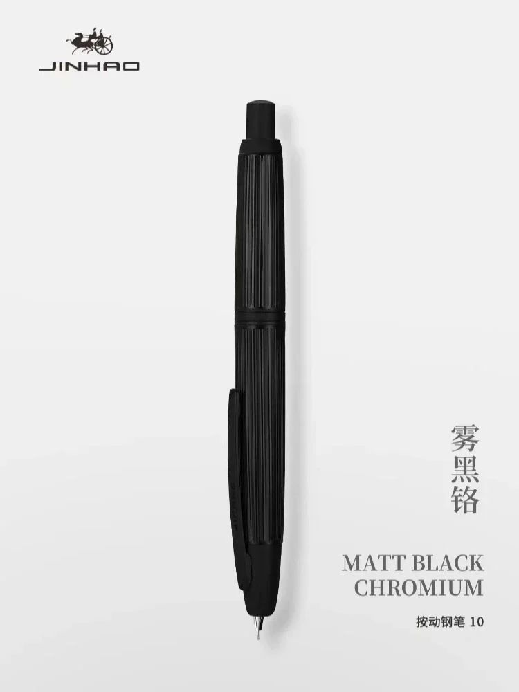 JINHAO 10 pluma estilográfica de prensa, punta retráctil EF/F de Metal con Clip, convertidor de pluma de tinta para escribir, suministros escolares, papelería PK A1 A2